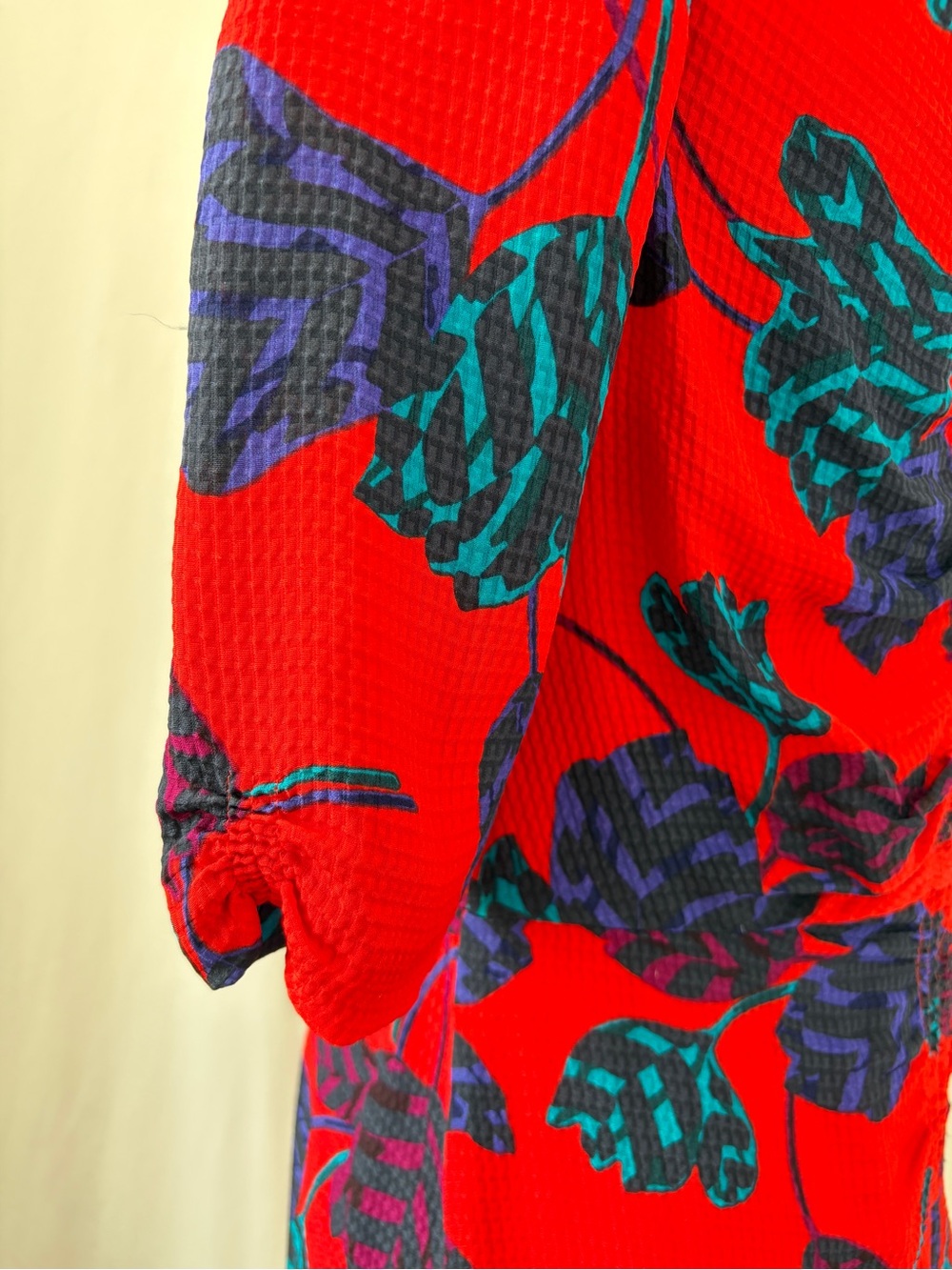 Marc by Marc Jacobs Mareika red tulip print dress textured 100% silk-jacquard 4 - Picture 11 of 17